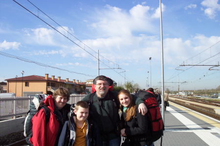 The family backpacking through Europe