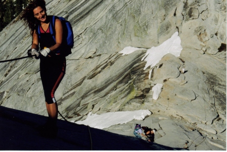 Climbing halfdome in Yosemite