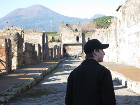 Sean at the ruins of Pompeii