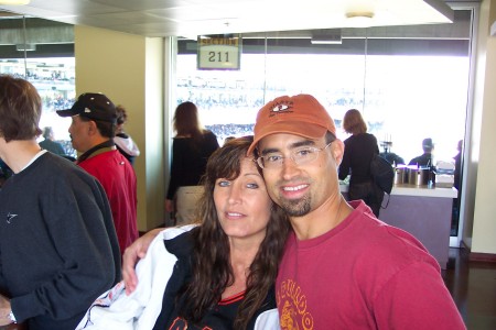 My cousin and I before going to a SF Giants  game