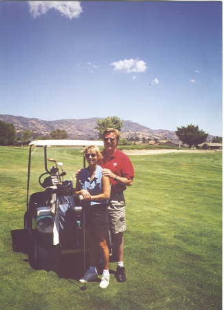 husband, kim and I golfing