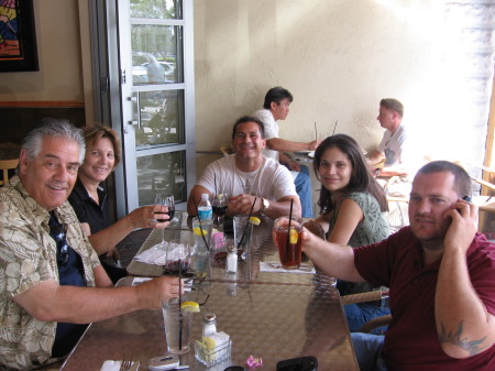 Lisa Toscano, her family, husband & I having lunch