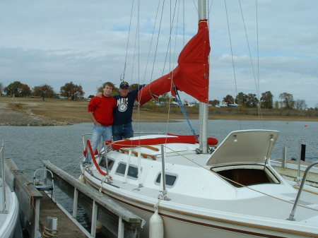 Andy and I on our sailboat
