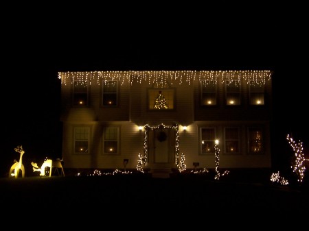 Our house decorated for Christmas