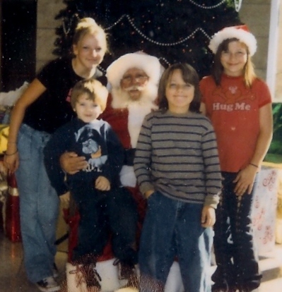 The Moore Kids with santa