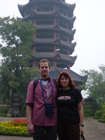 My husband, Ralph, and me in China (Feng Du) last year