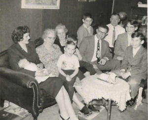 the Skau Family with Aunt Mary, Uncle Bud and Grandma Sarah Easter 1957