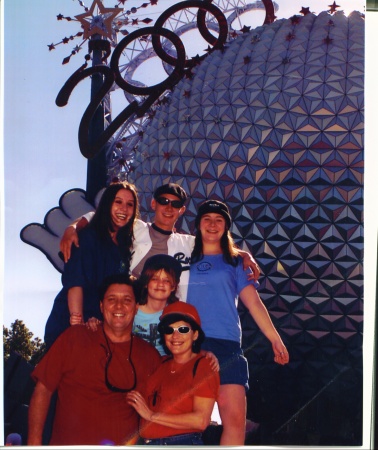 wife and children at Disney