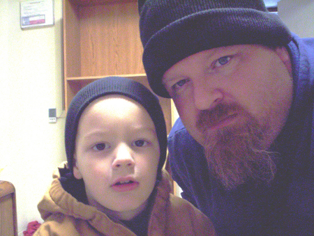 eddy and daddy at the shop dec08