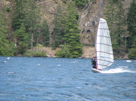 Windsurfing on Crescent Lake, Olympic Peninsul