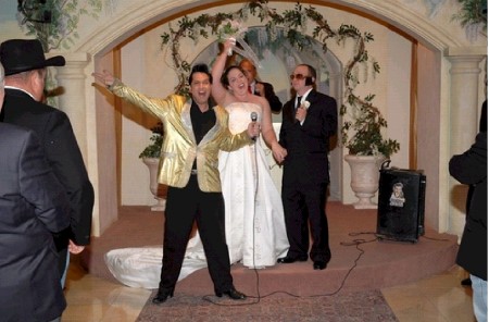 Vegas wedding finale with Elvis, of course!