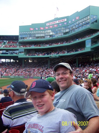 My son Patrick and I at Fenway Park