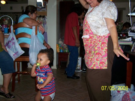 Joshie dancing with the aunties