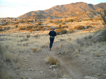 Running in the foothills just before sunset