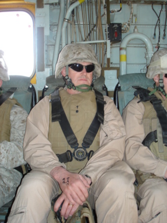 Traveling in a Marine CH-53