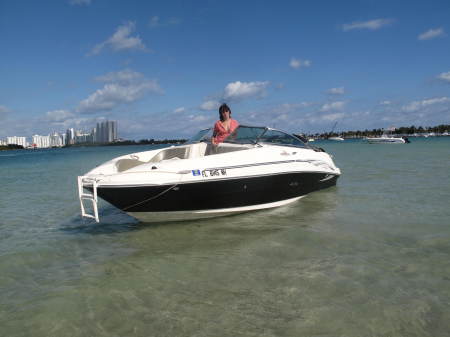 HANGING OUT ON THE SANDBAR WITH LIZ.