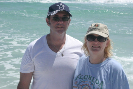 My wife and I at the beach