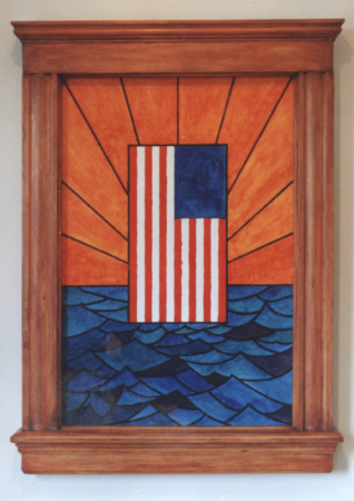 Unfinished Flag, oil on board,90-92.