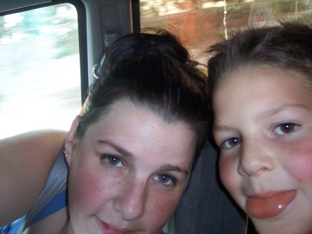 My Twin my son Michael 9 in the car after going to the Italian Festival September 2007. Check out our red cheekies..lol