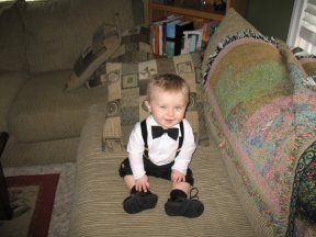 In a bowtie for baptism