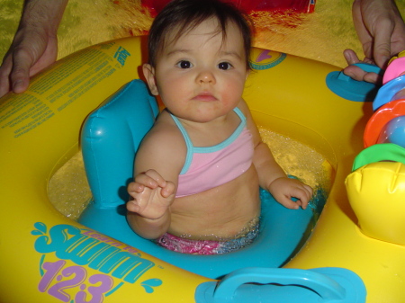 Sammy in the pool.