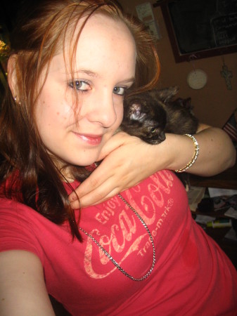 My wonderful daughter Amber and our kitten Miracle