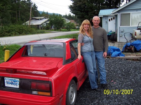 Carol and brother Jimmy (my car)