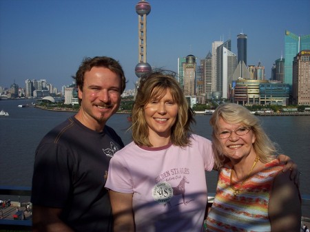 Rob, me and Linda in front of the Pearl of the Orient in Shanghai, China '06