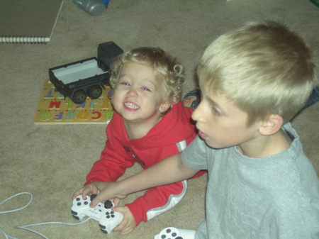 Jack and Dylan playing video games