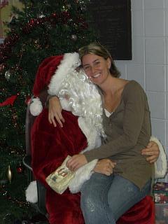 Santa kissing my wife