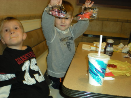 Trace and Cayden acting silly, of course!