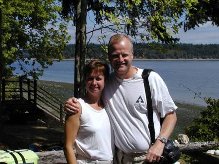 Denise and I at the beach cabin