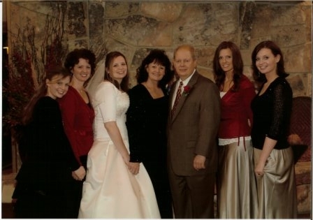 Mom, dad, some sisters and Ang on Wedding Day