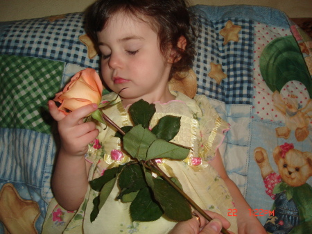 Hailey with a rose