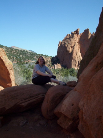 Resting on the red rocks