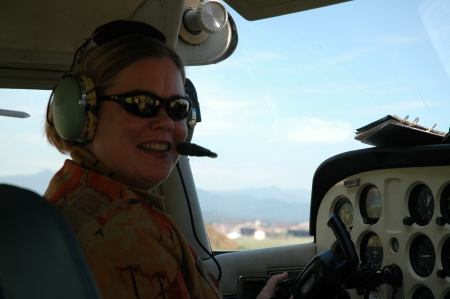 At the controls of a Cessna 172