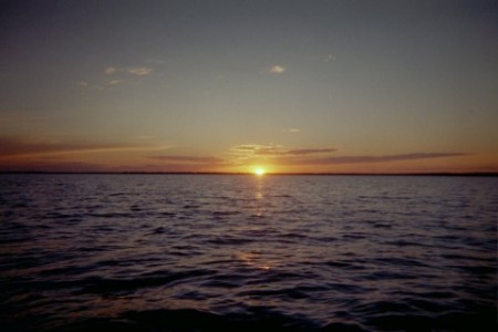 My favorite lake at sunset in July.