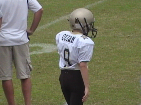 Caleb playing 1st year of tackle football