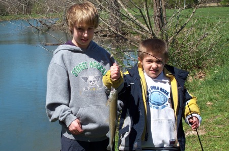 Our boys fishing at Trout Lodge in 2006