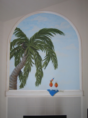 Trompe L'oeil Window w/Palm