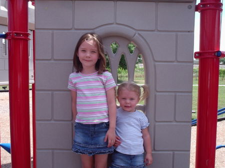 Hannah and Lindsay at the Park- Summer 2005