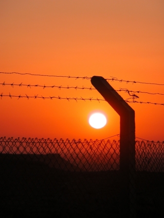 Sunrise at Al Asad Airbase, Anbar Province, Iraq. May, 2005.