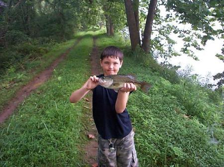 Josh with bass he just caught