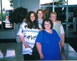 Sisters...at the bus station to see me off to CA