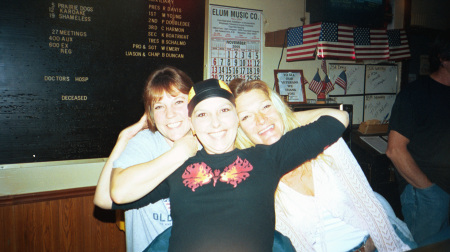 My sister Vicky, me and Kim Holland