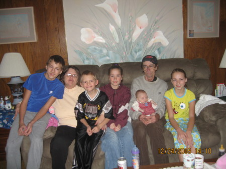 my mom and dad and my kids and my sisters 1 kid