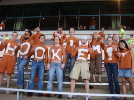 Philip at UT game - the "E"