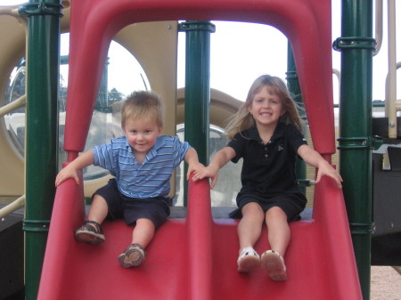 Kids on slide