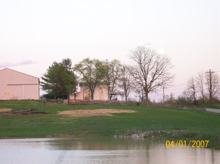 View of house, looking east from pond