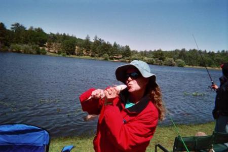 Debbie at Lake Cuyamaca, CA in June 2005